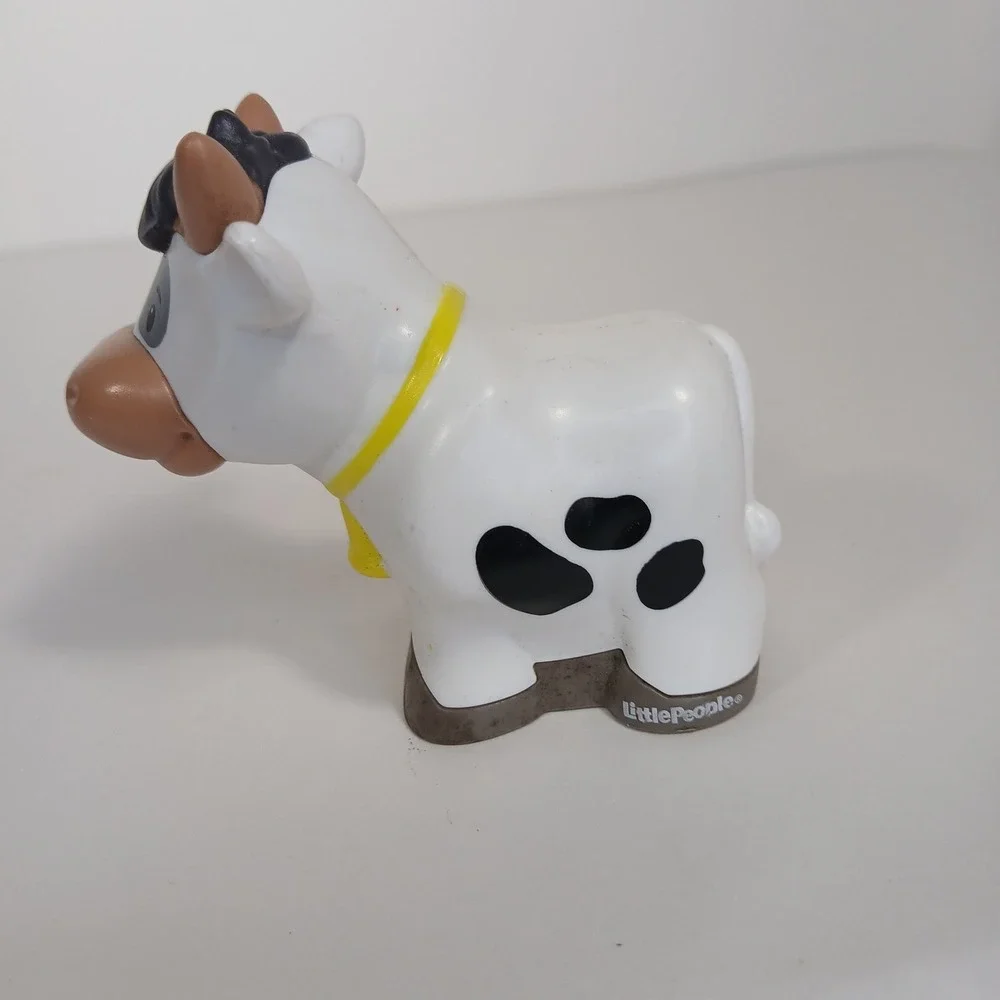 Fisher Price Little People Cow Chicken & Farmer - Farm Animal Lot Of 3